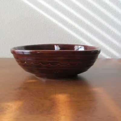 Vintage Marcrest Stoneware Daisy Dot Brown Divided Serving Dish Bowl Ovenproof  • $20