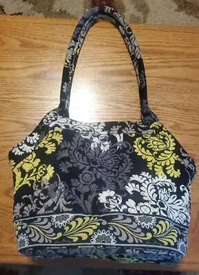 VERA BRADLEY Yellow/Green Gray Black Baroque Quilted Angle Tote Bag Purse • $17.50