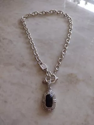 Judith Ripka Necklace And Pendant Onyx Diamonique Heavy  54 GRAMS • $180