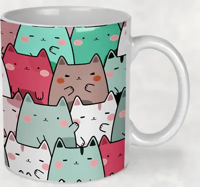 Cat Lovers Coffee Mug Cute Crazy Cat Lady Tea Cup Perfect Gift Cat Mum • £8.99