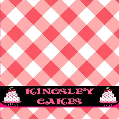 Edible Icing Background Sheet Checked Pink Red Pattern Topper  Ice19 • £5.99
