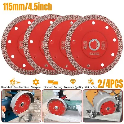 2/4Pcs 4.5in Porcelain Tile Turbo Diamond Cutting Saw Blade/Disc Grinder Wheel • $15.48