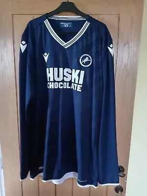 New With Tags Millwall FC L/S Home Macron Football Shirt Mens 4XL London England • £29.99