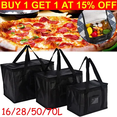 Large Food Delivery Insulated Bags Pizza Takeaway Thermal Warm Cold Bag Ruck Hot • £9.29