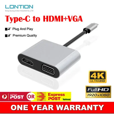 $19 • Buy Type-C To HDMI VGA Adapter 4*2K UltraHD For Microsoft Surface Book 3 2 USB-C 4K