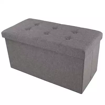 30-inch Folding Storage Ottoman With Detachable Bin Gray • $26.51