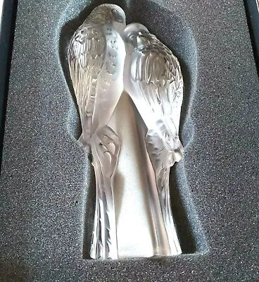 Lalique Parakeets Symbolising  Eternal Love  Boxed Stunning Love Eternal • £600