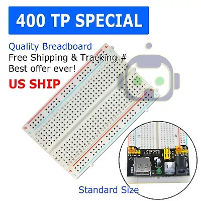 400 Tie Point Solderless PCB MB-102 MB102 BreadBoard DIY USA • $4.49