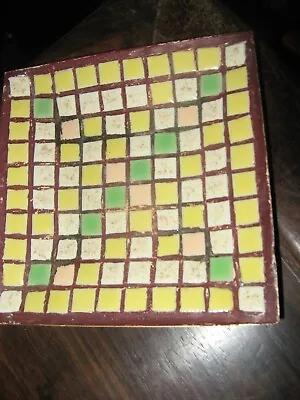 Tile Mosaic Tray Vintage Retro 4 1/2  Sq • $8