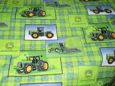 MadieBs Custom Crib Sheet  John Deere Green Tractor Check • $32