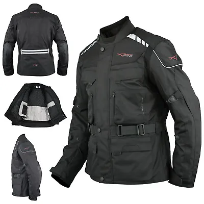 Motorcycle Textile Jacket Motorbike Armor CE Touring Waterproof Black • $108.81