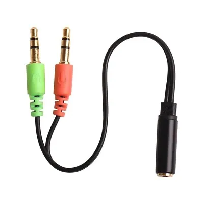 £3.45 • Buy Stereo Headphone Microphone 3.5mm Audio Splitter Cable Adapter Male To 2 Female