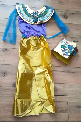 Girls Egyptian Queen Cleopatra Fancy Dress Costume Gold Outfit Book Week 6-8 NEW • £9.99