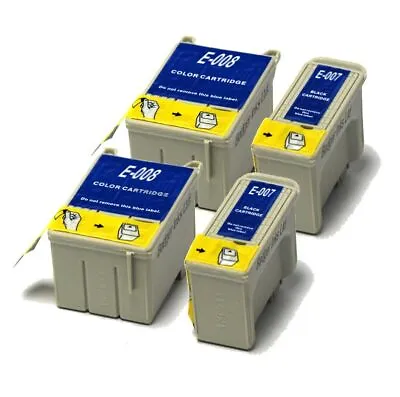 £18.98 • Buy 2x Black & 2x Colour Compatible (non-OEM) Ink Cartridges To Replace T007 & T008