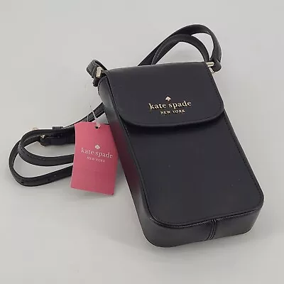 Kate Spade New York Phone Crossbody Bag Black Leather • £53.19