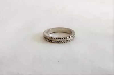 Vintage Silver Band Silver Eternity Ring Silver Band With Raised Beaded Edge • $21