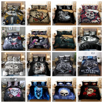 £27.99 • Buy Floral Skull Gothic Duvet Cover Bedding Set Pillow Cases Single Double King Size