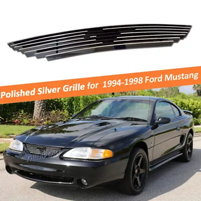 Fits 1994-1998 Ford Mustang Main Upper Billet Grille Insert Grill W/ Logo Show • $48.99