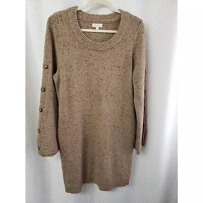 Promesa Womens Sweater Dress Size Large Pockets Boho Long Sleeve With Buttons • £21.20