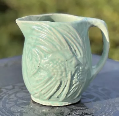 Early Brush McCoy Art Pottery Fish Pitcher Aqua Blue Green W/ Production Flaws • $49.95