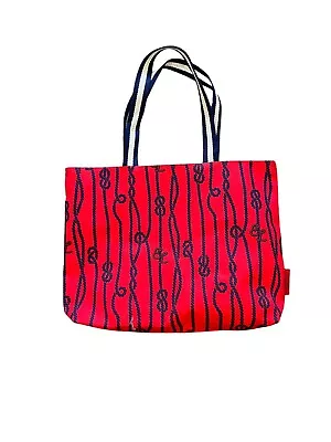 Estee Lauder Nautical Rope Knot Red Blue Double Handle Shopping Tote Bag • $15