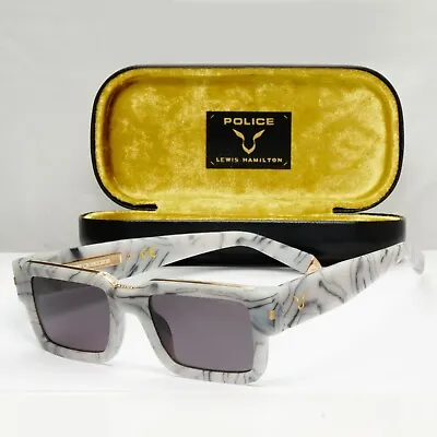 Police Lewis Hamilton F1 Sunglasses Grey Marble Square Gold SPL E14 COL 09YL • $125.06