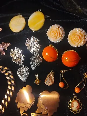 Orange Copper Jewelry Lot Of 39 Vintage To Now MMA Solid Copper Renoir Cameos  • $60
