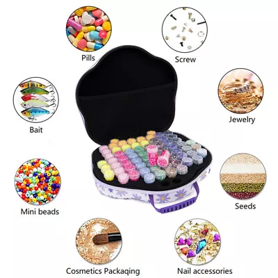 70 Slots Diamond Painting Accessories Embroidery Storage Box Case-Nail Art Beads • £19.89