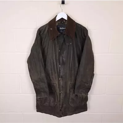 BARBOUR Border Wax Jacket Mens C40 L Large Waxed Cotton Sage Green • $170