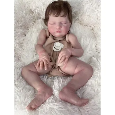 20  Painted Reborn Doll Kit Baby Laura Rooted Hair 3D Skin Visible Veins DIY Toy • £45.22