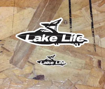 Lake Life Truck Car Window Inboard Sticker Ski Boat Wake Malibu Die Cut Black • $4.99