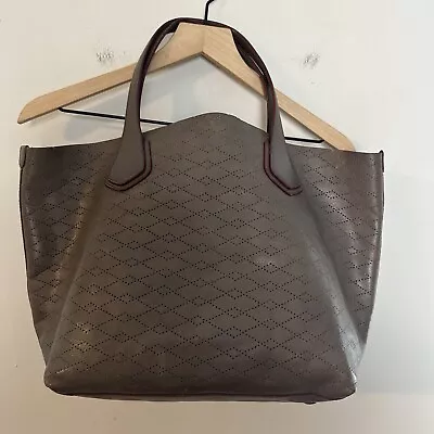 MZ WALLACE- Grey Berlin Diamond Perforated Leather Tote Bag Career Business • $127