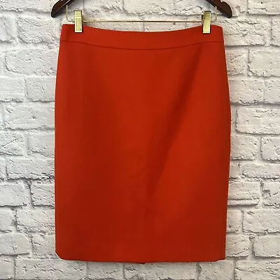 J Crew 100% Wool Midi No 2 Pencil Skirt Orange Women’s 4 • $14.95