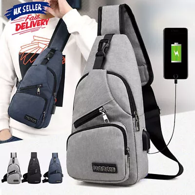 Mens Chest Bag Pack Outdoor Travel Sport Shoulder Sling Backpack Cross Body Bags • £5.69