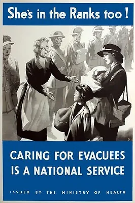 £10.95 • Buy WB65 Vintage Shes In The Ranks Too Evacuees WW2 World War II Poster A2/A3/A4