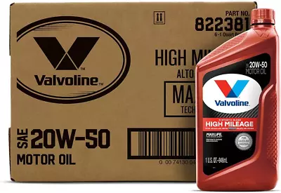 Valvoline High Mileage With MaxLife Technology SAE 20W-50 Synthetic Blend Motor  • $57.61