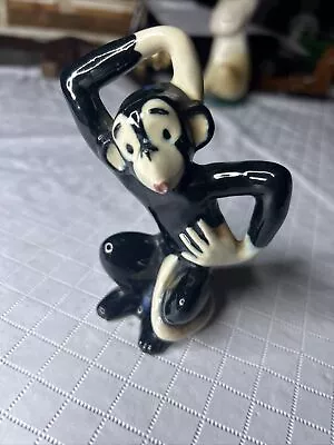 Vintage Ceramic Monkey With Frog Figurine 4”  Very Cute • $27