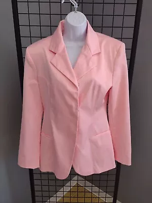  Zara Straight Satin Feel Blazer Woman's Size Med Long Sleeve Pink Snap Jacket • $40.99