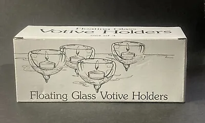 New Department 56 Floating Glass Votive Candle Holders With 4 Tea Light Candles • $7.99