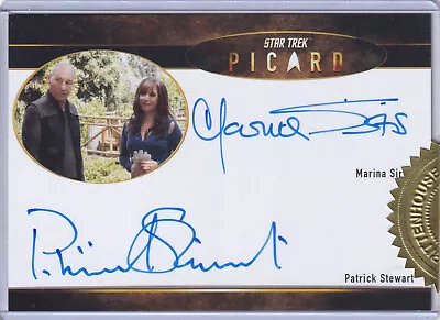 Star Trek Picard Season 1 Oversized Patrick Stewart & Marina Sirtis Autograph • $202.50