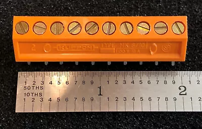 10 Position PCB Mounted Screw Terminal Strip 0.2  Spacing • $1.90