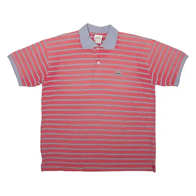 LACOSTE Mens Polo Shirt Red Striped XL • £17.99