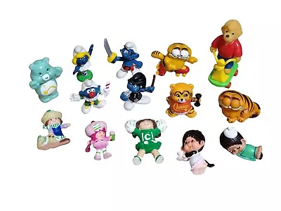 Vintage 80s 90s Mixed Pvc Figure Lot  Various Toys Garfield Smurfs Monchichi Etc • $29.99