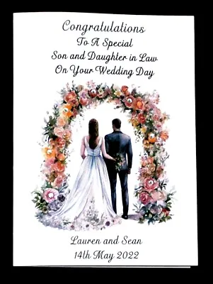 Personalised Congratulations Wedding Day Card Son Daughter Niece Nephew • £2.69