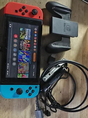 Nintendo Switch With Neon Blue And Neon Red Joy-Con (HAC-001-01) Tested Good • $195