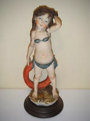 Vintage Giuseppe Armani Capodimonte GIRL IN SWIMSUIT 9  Figurine • $53.99