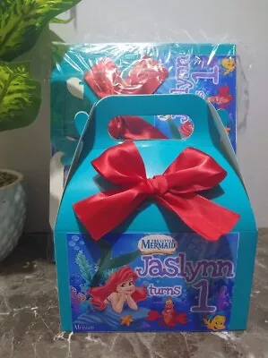 LITTLE MERMAID Party Favor Treat Box Personalized Set Of 12 Birthday Box. • $30