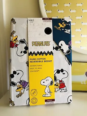 Marks And Spencer Snoopy Single Bedding Peanuts Bed Set BNIP • £21.99