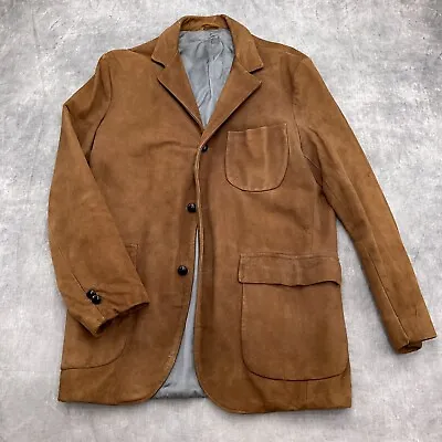 Kurland Blazer Mens 38 Brown Suede Patch Pockets Dupont Sport Coat Jacket VTG • $39.97