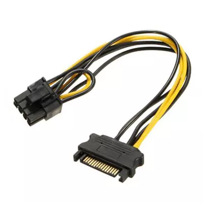 8  Inch 15-pin SATA Male To 8-pin (6+2) PCI-E PCI Express Power Adapter Cable  • $6.45